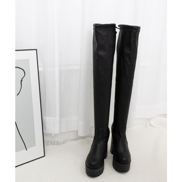 ニーハイブーツ厚底 フィットロングブーツ | Miniministore | 詳細画像31 