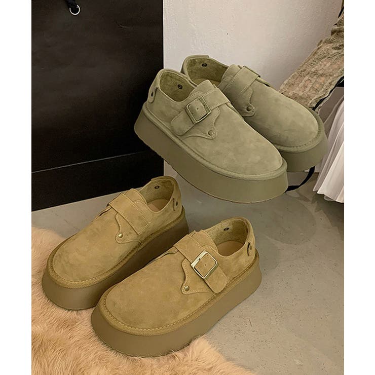 モカシンシューズ 厚底スエード調パンプス | Miniministore | 詳細画像14 