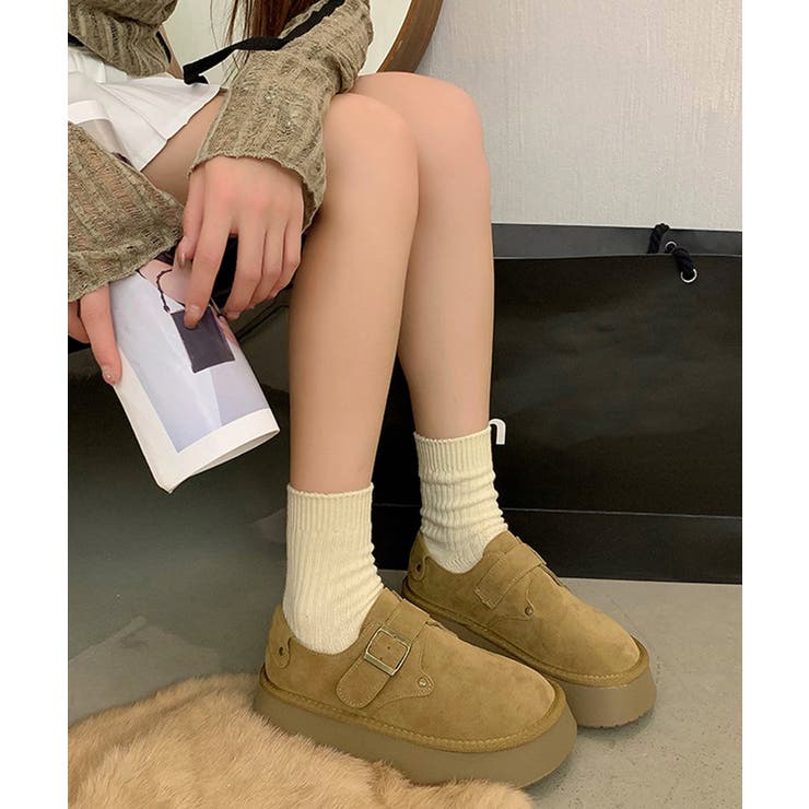 モカシンシューズ 厚底スエード調パンプス | Miniministore | 詳細画像2 