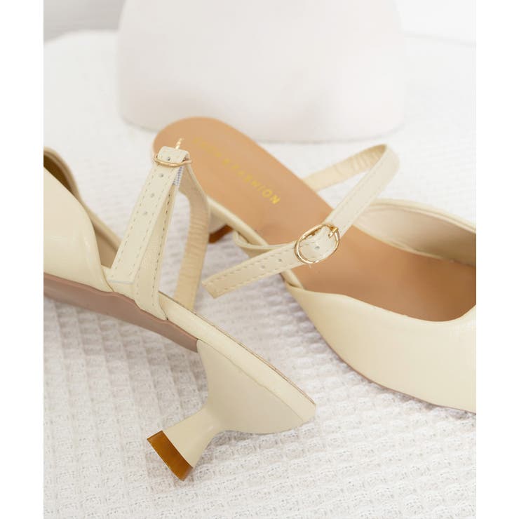 ポインテッドトゥミュールパンプスサンダル[品番：II000012497