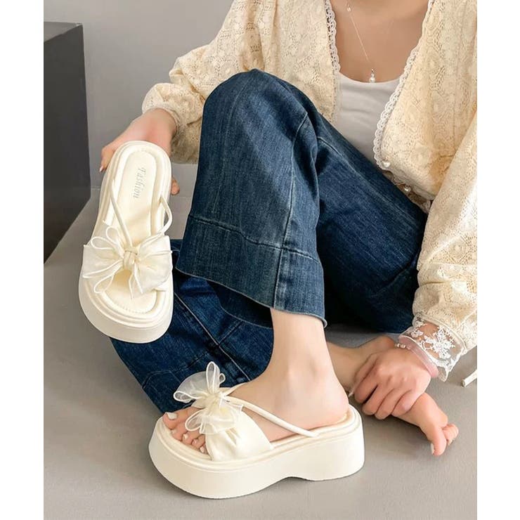 ビッグリボン厚底サンダル 履きやすい夏靴 | Miniministore | 詳細画像5 