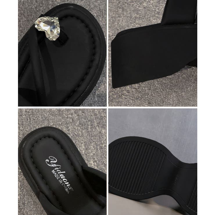 厚底サンダル ハートビジュー付きミュール | Miniministore | 詳細画像20 