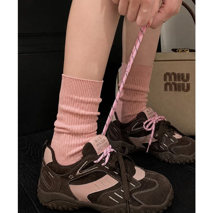 スエード調厚底スニーカー ダブルレース靴 | Miniministore | 詳細画像19 