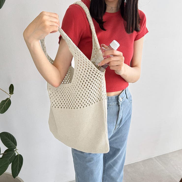 トートバッグ ニット編み バッグ鞄かばん | Miniministore | 詳細画像8 