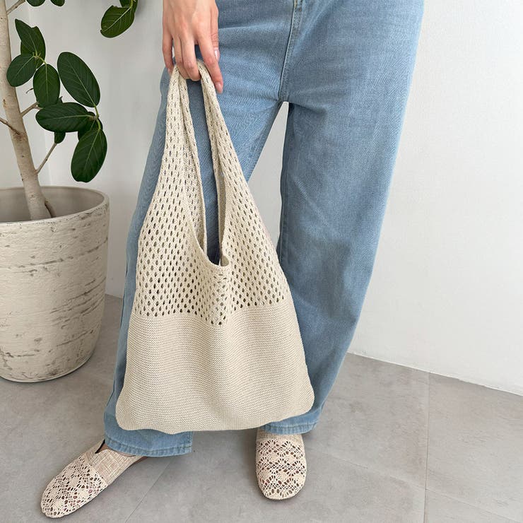 トートバッグ ニット編み バッグ鞄かばん | Miniministore | 詳細画像9 