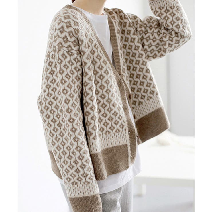 ジャガード編みニットカーディガンVネック | Miniministore | 詳細画像14 