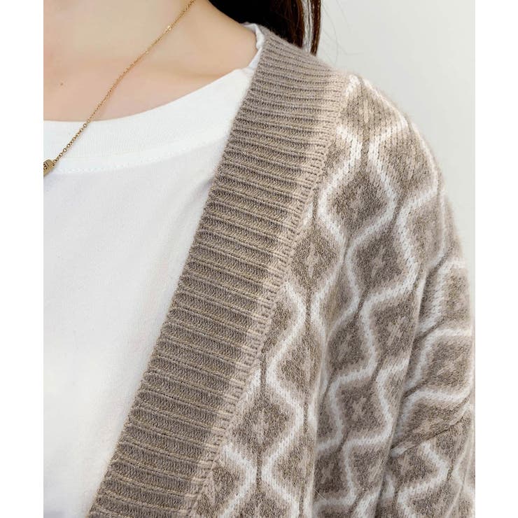 ジャガード編みニットカーディガンVネック | Miniministore | 詳細画像16 