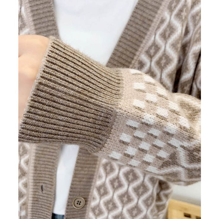 ジャガード編みニットカーディガンVネック | Miniministore | 詳細画像17 