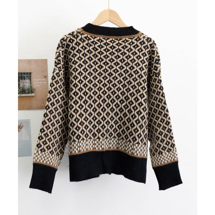 ジャガード編みニットカーディガンVネック | Miniministore | 詳細画像24 