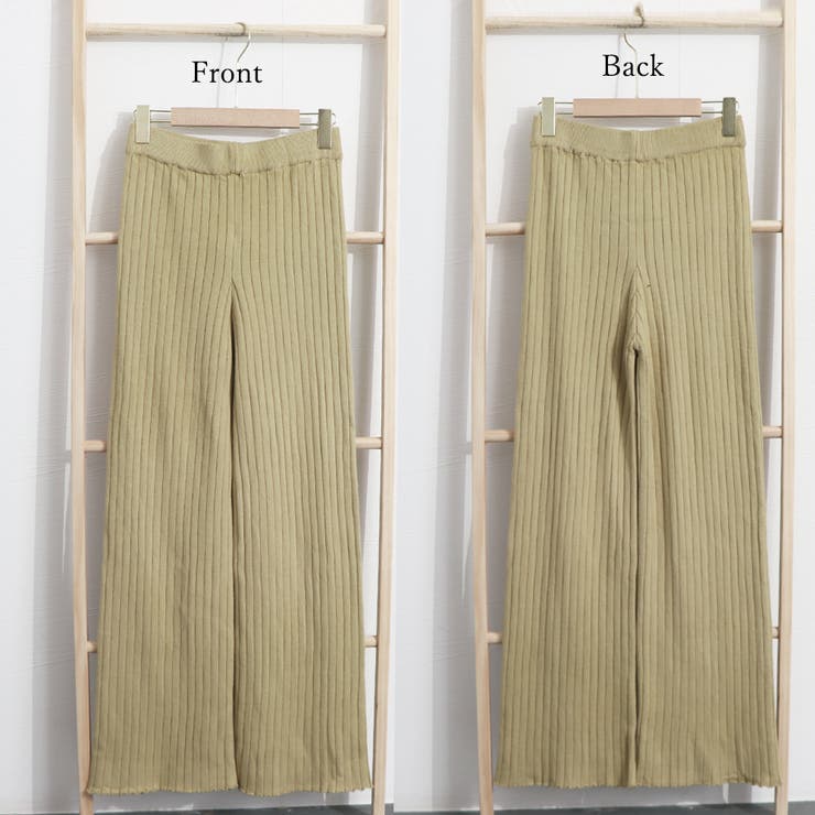 ニットパンツレディース セミフレアパンツ オフィスカジュアル | Miniministore | 詳細画像3 