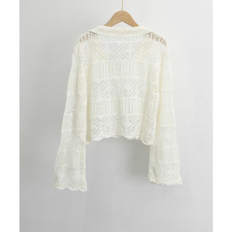透かし編み ニットトップス ベルスリーブ | Miniministore | 詳細画像17 