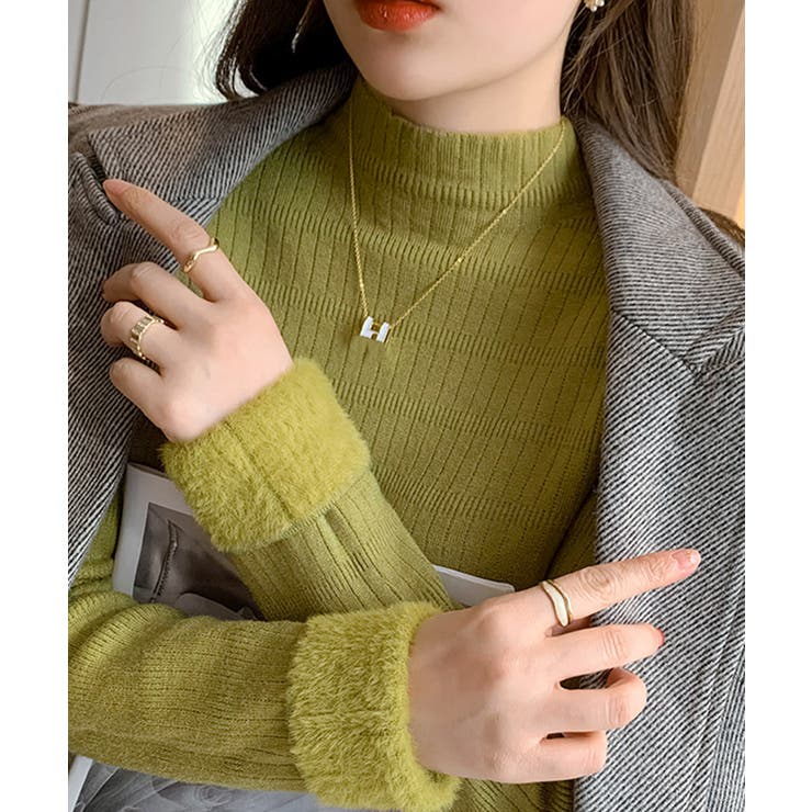 裏起毛 プチハイネックニットトップス厚手 | Miniministore | 詳細画像17 