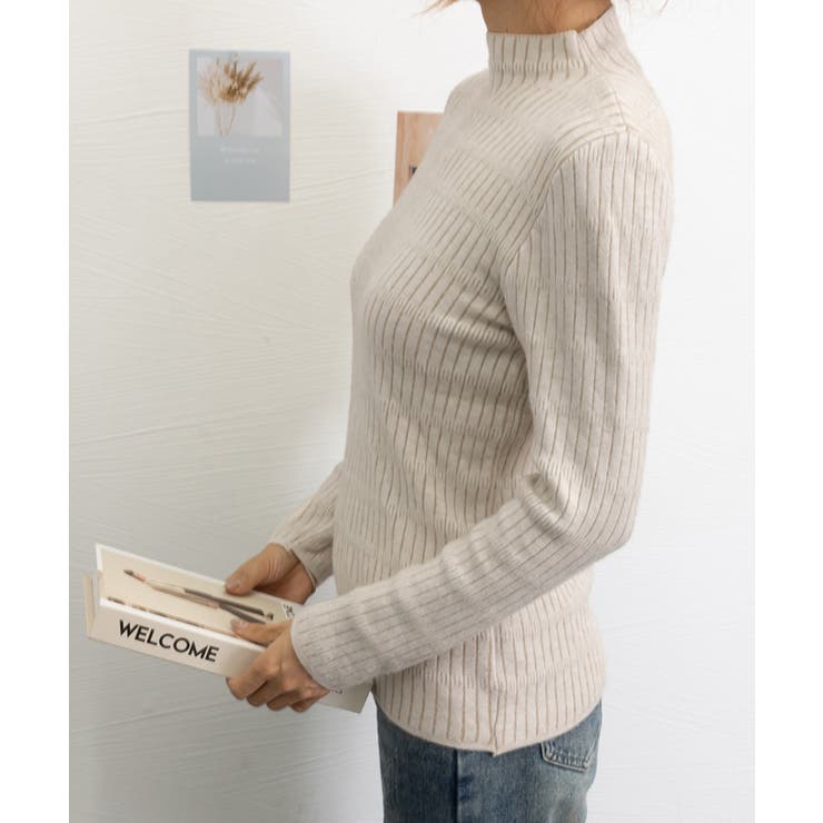裏起毛 プチハイネックニットトップス厚手 | Miniministore | 詳細画像21 