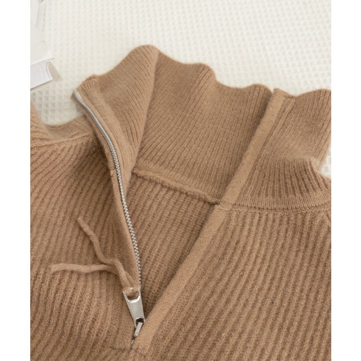 ハーフジップニットセータースタンドカラー | Miniministore | 詳細画像29 