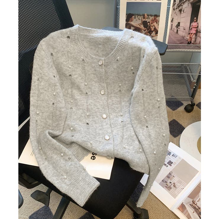 パール付き ニットカーディガン大人可愛い | Miniministore | 詳細画像14 