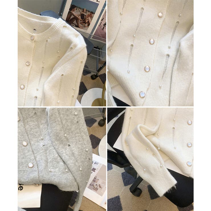 パール付き ニットカーディガン大人可愛い | Miniministore | 詳細画像16 
