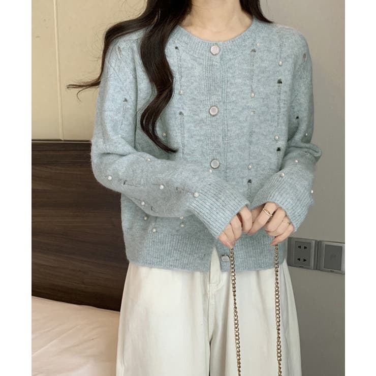 パール付き ニットカーディガン大人可愛い | Miniministore | 詳細画像9 