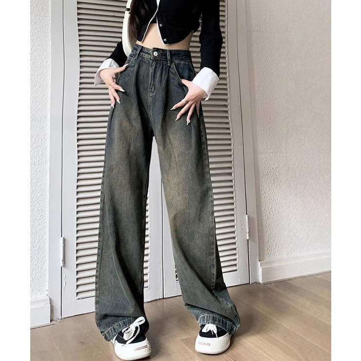 ヴィンテージタックワイドデニムパンツ脚長 | Miniministore | 詳細画像19 