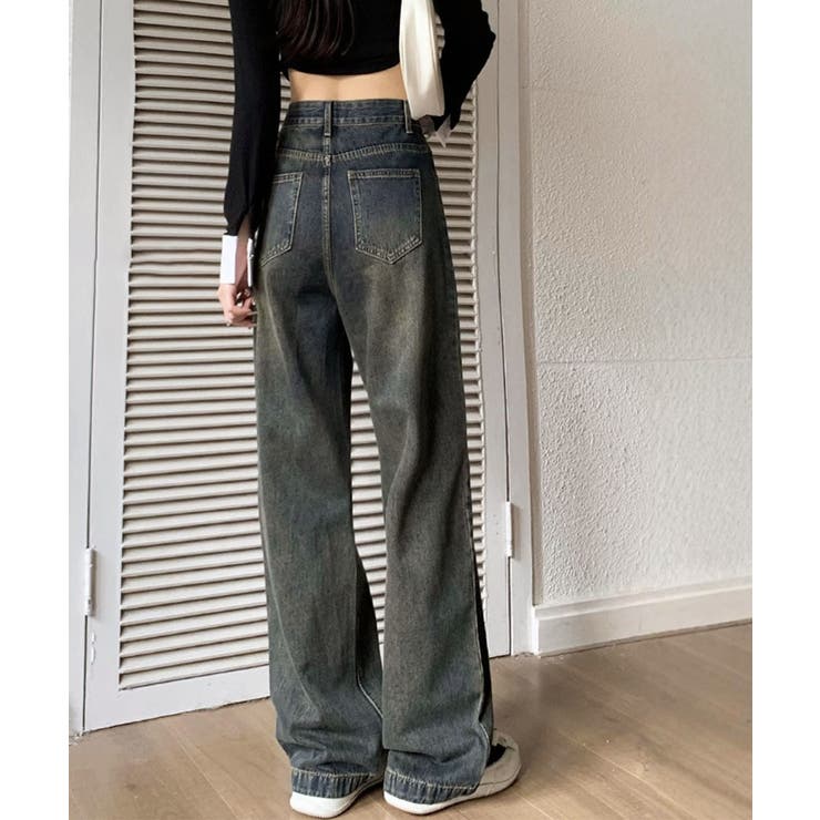 ヴィンテージタックワイドデニムパンツ脚長 | Miniministore | 詳細画像4 