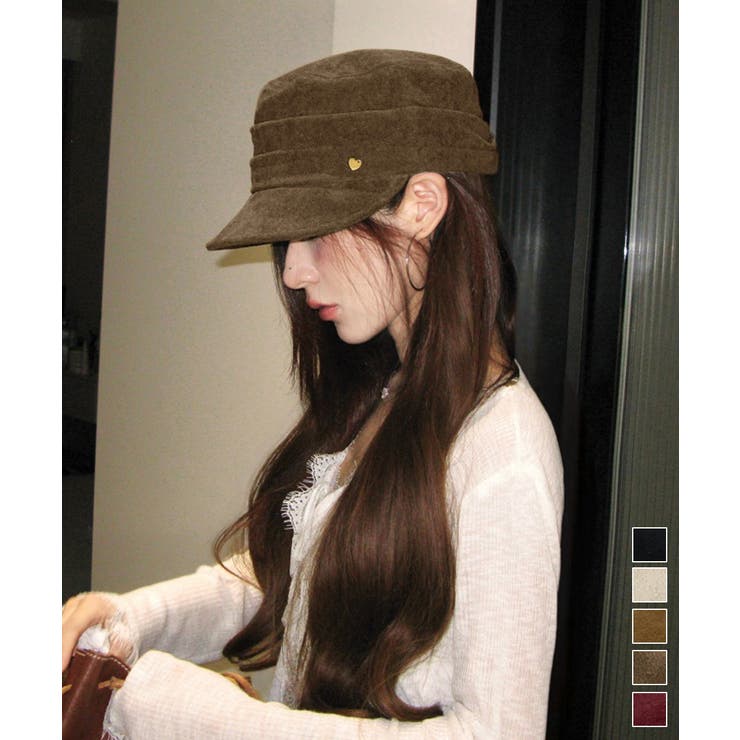 ワンポイントキャスケット スエード調帽子 | Miniministore | 詳細画像1 