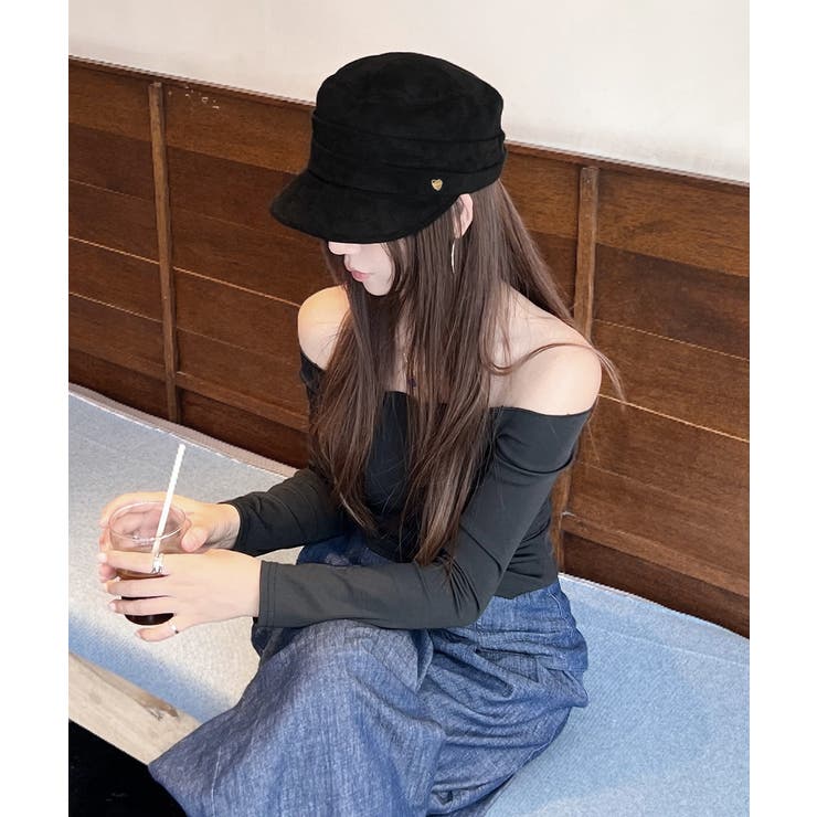 ワンポイントキャスケット スエード調帽子 | Miniministore | 詳細画像7 