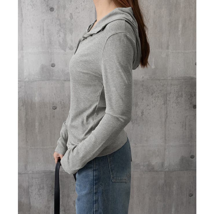 フード付きリブカットソーレディース長袖T | Miniministore | 詳細画像19 