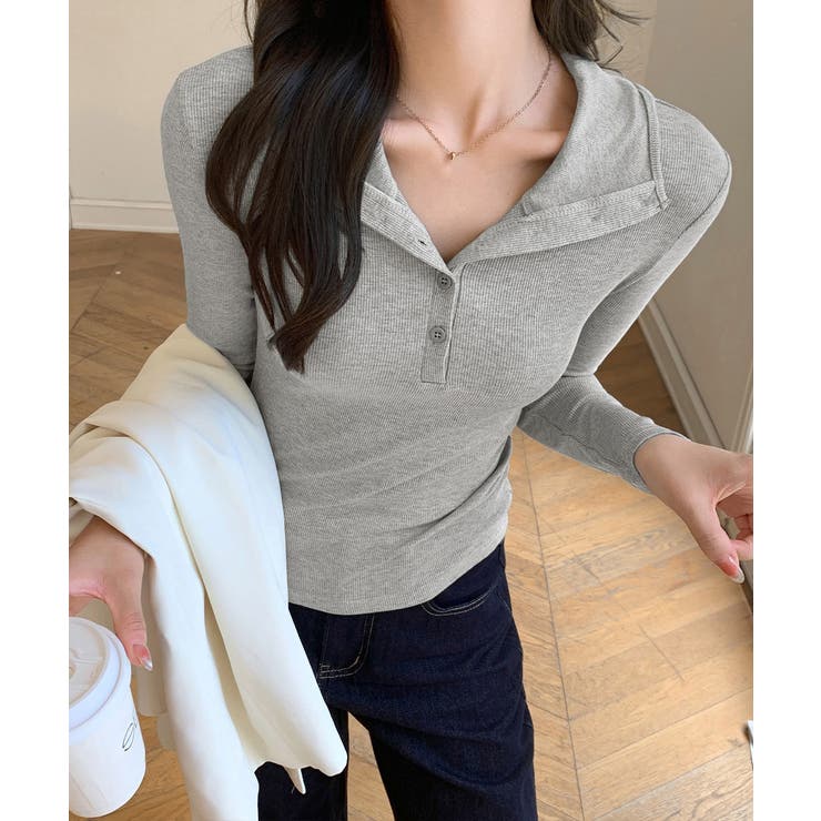 フード付きリブカットソーレディース長袖T | Miniministore | 詳細画像2 