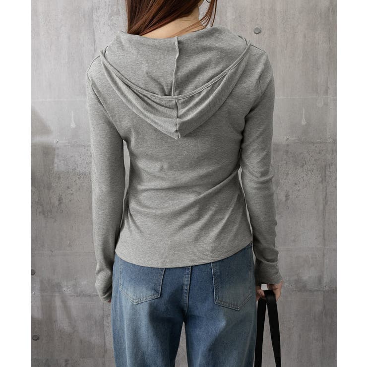 フード付きリブカットソーレディース長袖T | Miniministore | 詳細画像20 