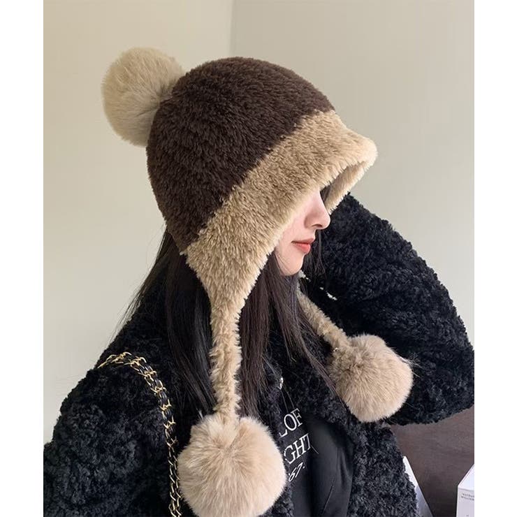 ポンポン付き もこもこニット帽子あったか | Miniministore | 詳細画像2 