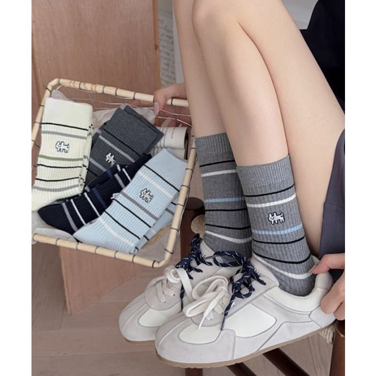 リブソックス レディース ミドル丈 靴下 | Miniministore | 詳細画像1 