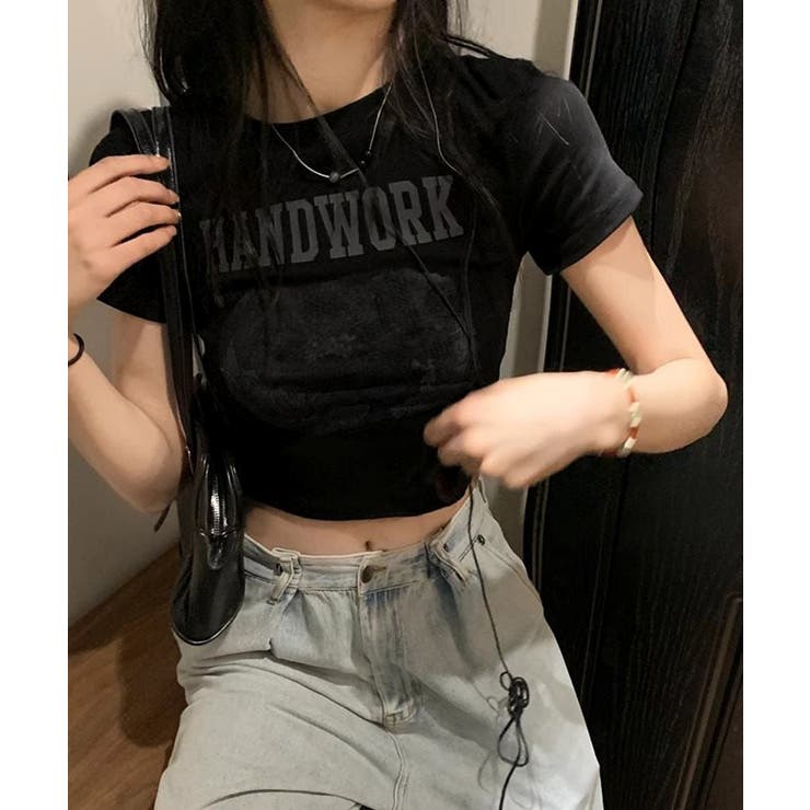 クロップド丈ロゴチビTシャツカットソー夏 | Miniministore | 詳細画像11 