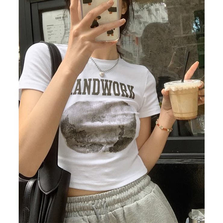 クロップド丈ロゴチビTシャツカットソー夏 | Miniministore | 詳細画像3 