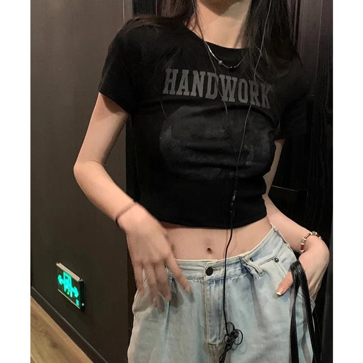 クロップド丈ロゴチビTシャツカットソー夏 | Miniministore | 詳細画像6 