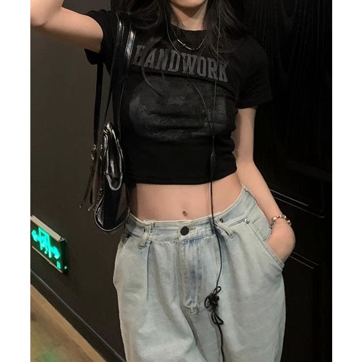 クロップド丈ロゴチビTシャツカットソー夏 | Miniministore | 詳細画像7 