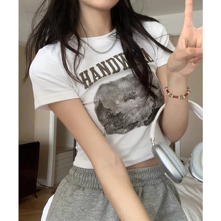 クロップド丈ロゴチビTシャツカットソー夏 | Miniministore | 詳細画像8 