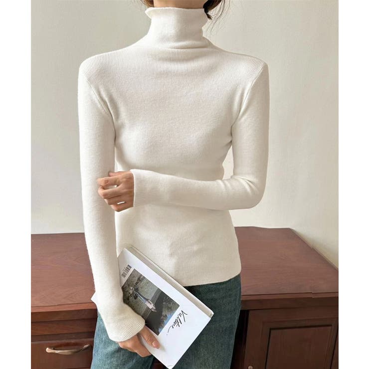 タートルネックリブニットとっくりセーター | Miniministore | 詳細画像2 