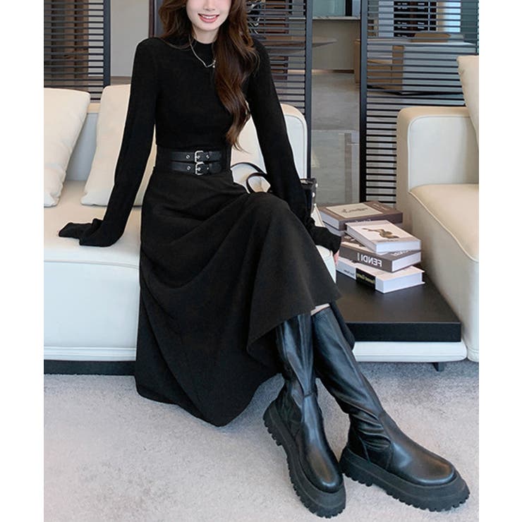 ベルト飾りロングワンピースウエストマーク | Miniministore | 詳細画像12 