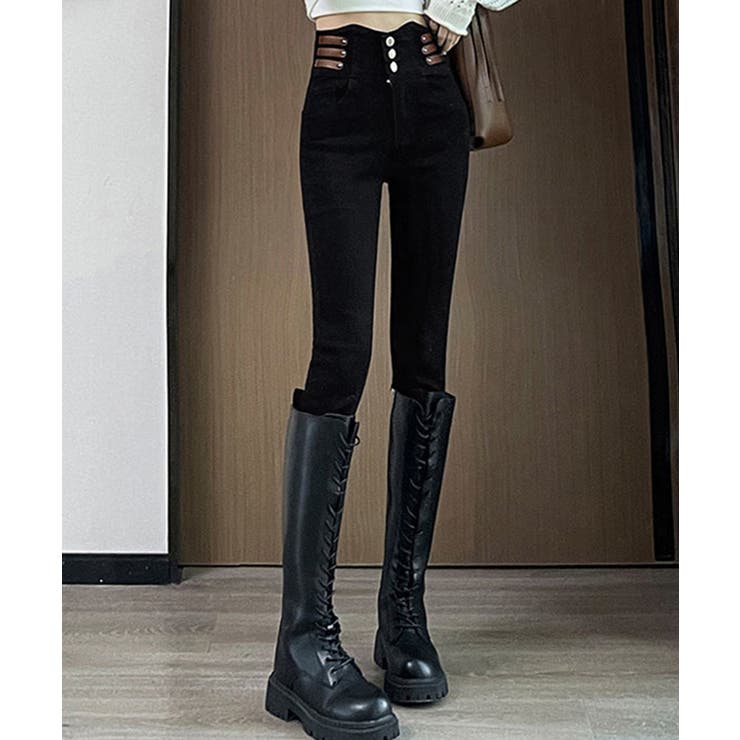 ベルトデザイン スキニーデニムパンツ美脚 | Miniministore | 詳細画像12 