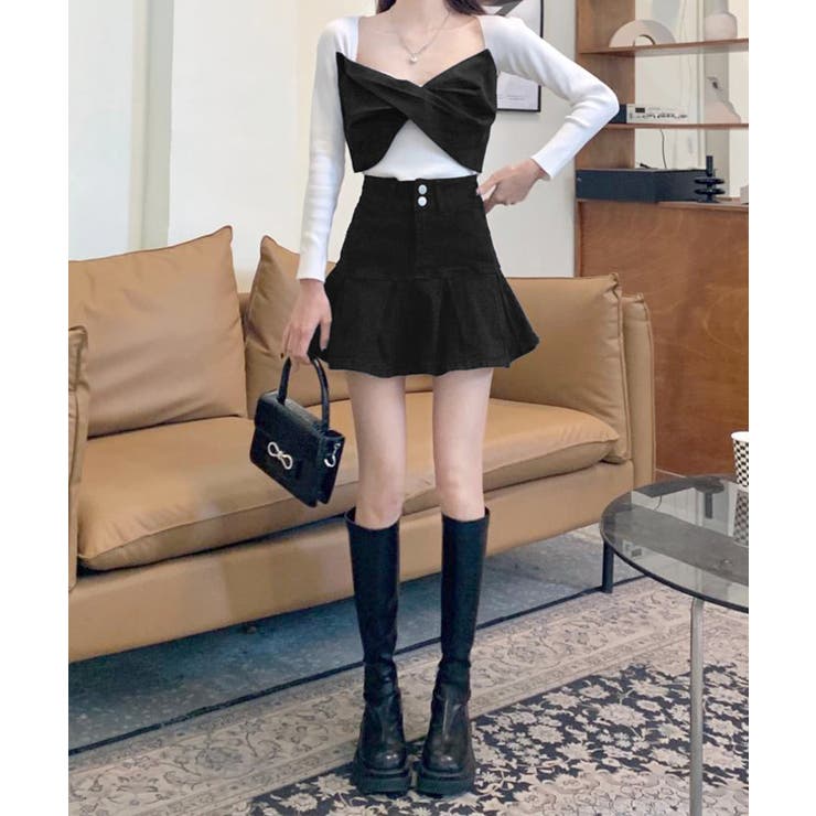 プリーツデニムスカート韓国風ミニスカート | Miniministore | 詳細画像11 