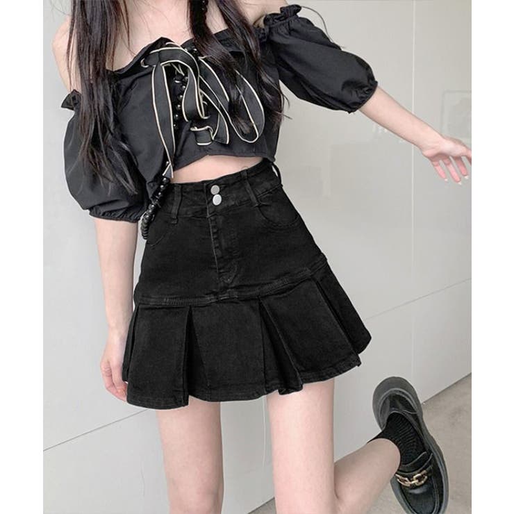 プリーツデニムスカート韓国風ミニスカート | Miniministore | 詳細画像19 