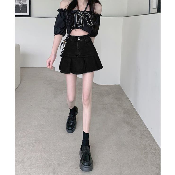 プリーツデニムスカート韓国風ミニスカート | Miniministore | 詳細画像20 