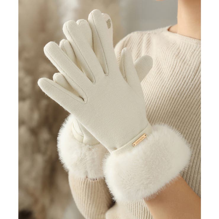 裏起毛ファー手袋冬 防風保温 スマホ対応 | Miniministore | 詳細画像10 