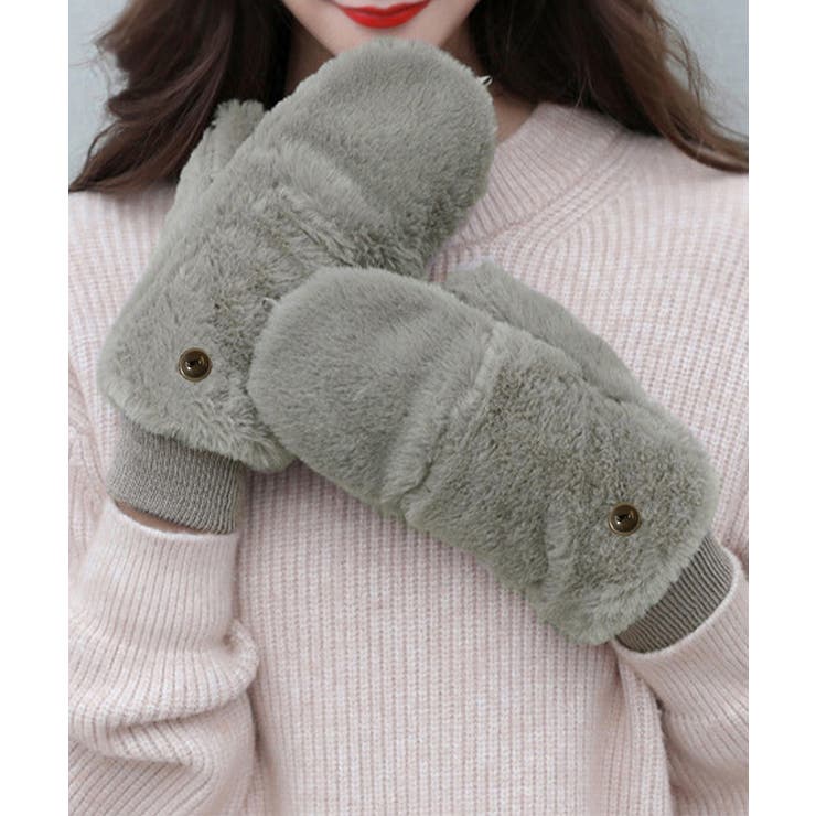 ボア手袋 裏起毛ミトングローブ あったか | Miniministore | 詳細画像14 