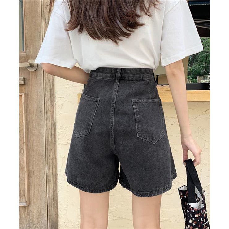 ウエスト調節可能デニムショートパンツ美脚 | Miniministore | 詳細画像13 