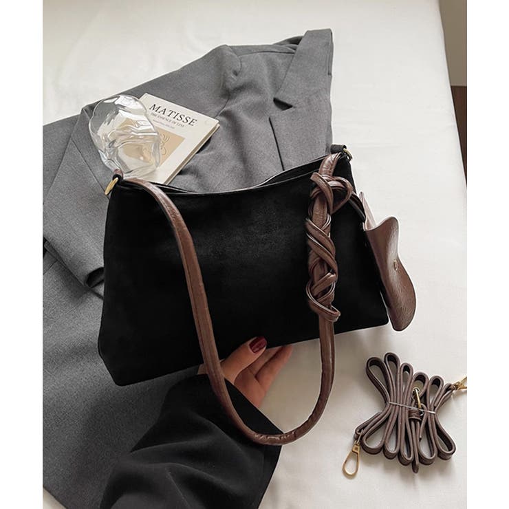 スエード調ショルダーバッグ ポーチ付き鞄 | Miniministore | 詳細画像17 