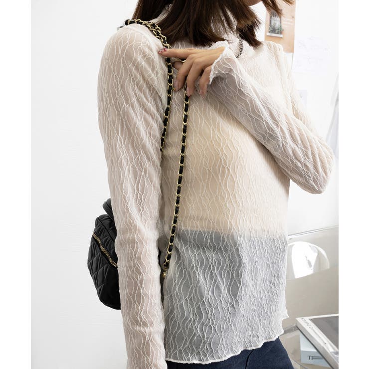 シースルートップス メロウフリルブラウス | Miniministore | 詳細画像17 