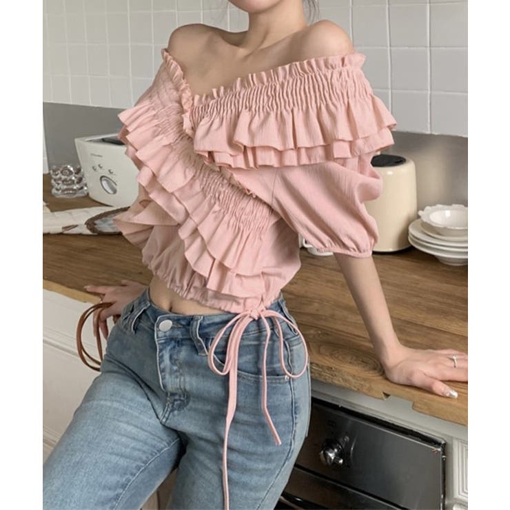 フリルブラウス シャーリングブラウス半袖 | Miniministore | 詳細画像14