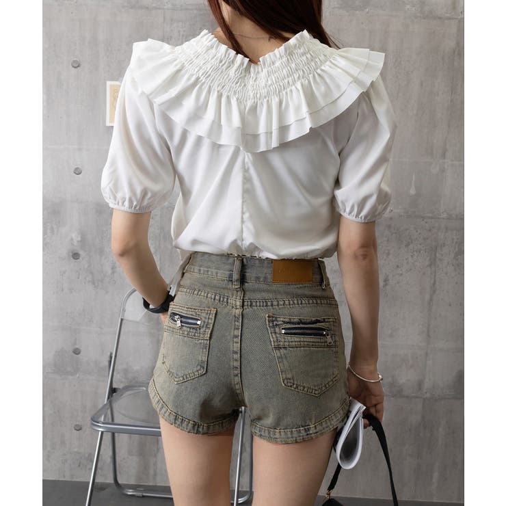 フリルブラウス シャーリングブラウス半袖 | Miniministore | 詳細画像21