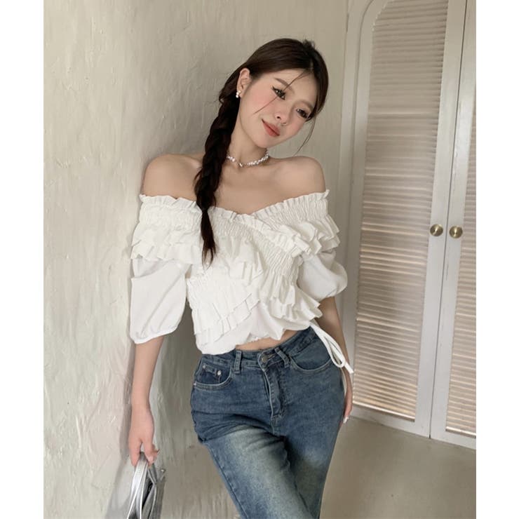 フリルブラウス シャーリングブラウス半袖 | Miniministore | 詳細画像6