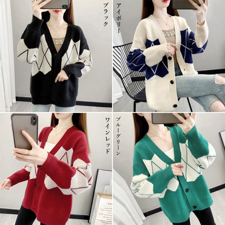 ニットカーディガン レトロ体型カバー秋冬 | Miniministore | 詳細画像2 